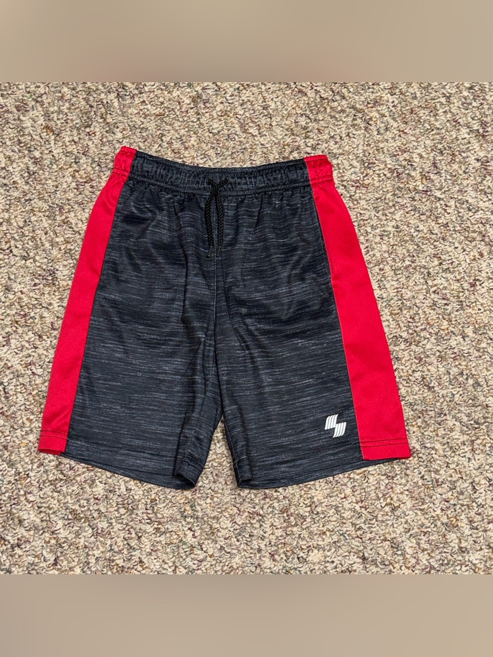 Boys size medium 7/8 shorts Athletic Black and Red Performance Shorts